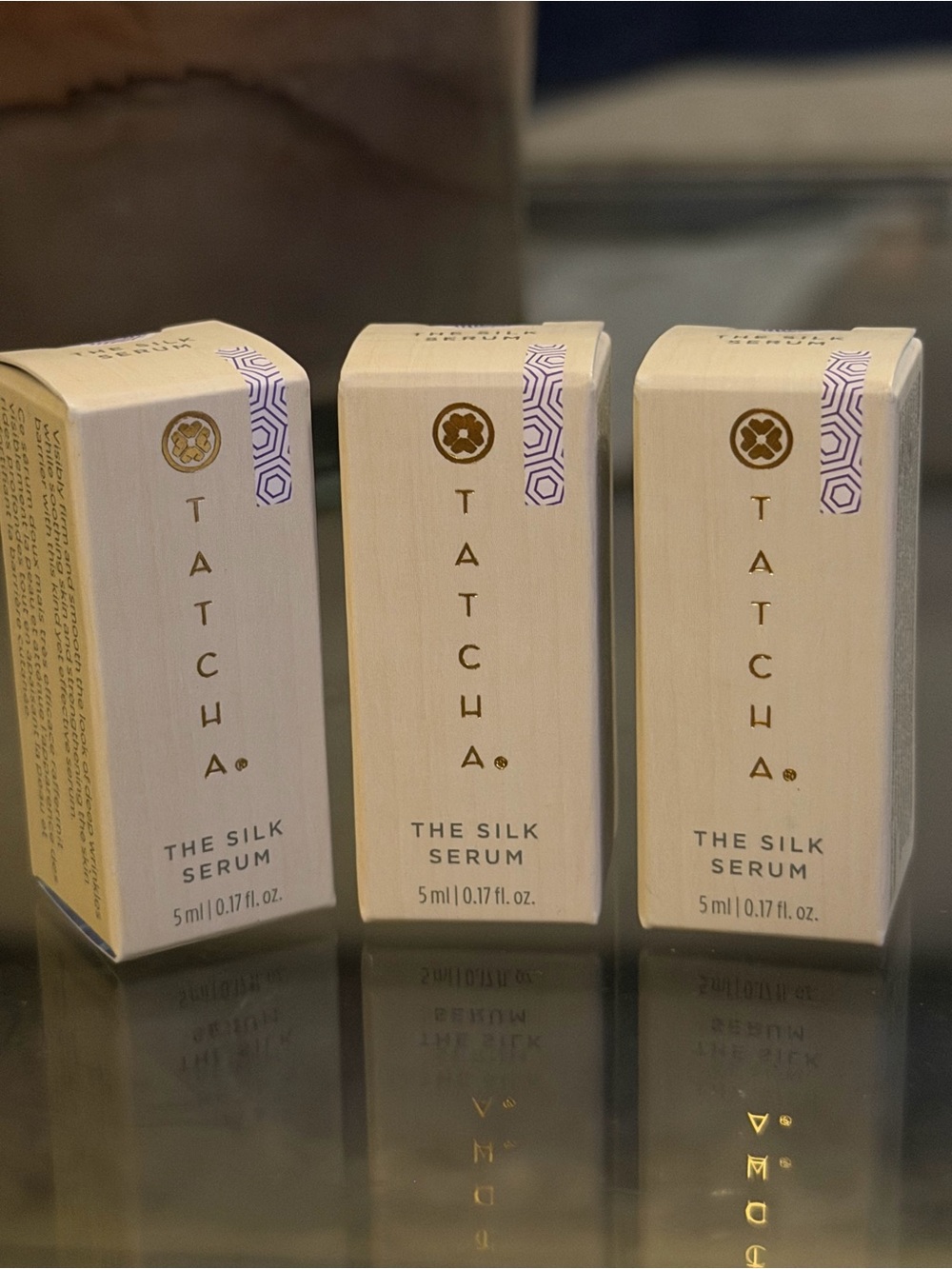 Tatcha The Silk Serum Trio in Cream and Gold Accents
